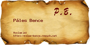 Páles Bence névjegykártya